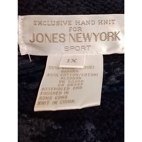 Jones New York; Blue color block sweater - Picture 6 of 7